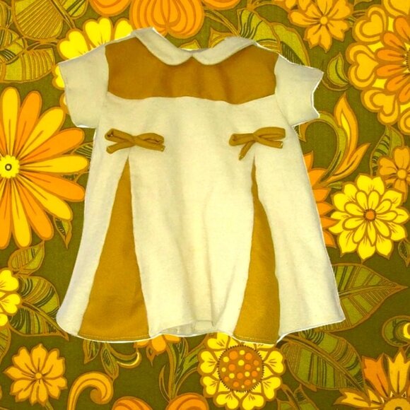 60s mod dress baby girl clothes vintage bow peter pan collar size 6 6x 6T - Picture 1 of 3